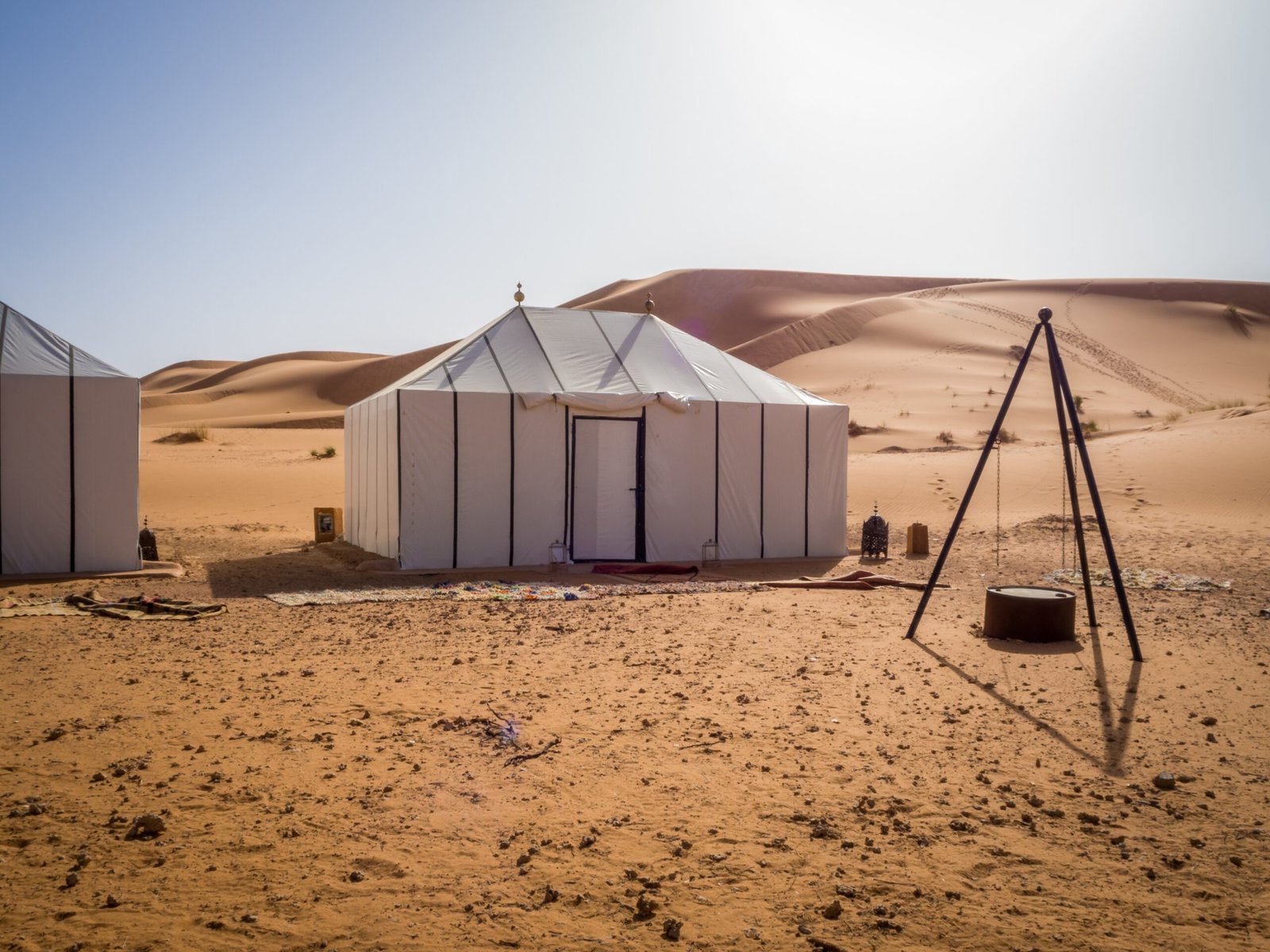 White Berber Tent in Sahara Desert